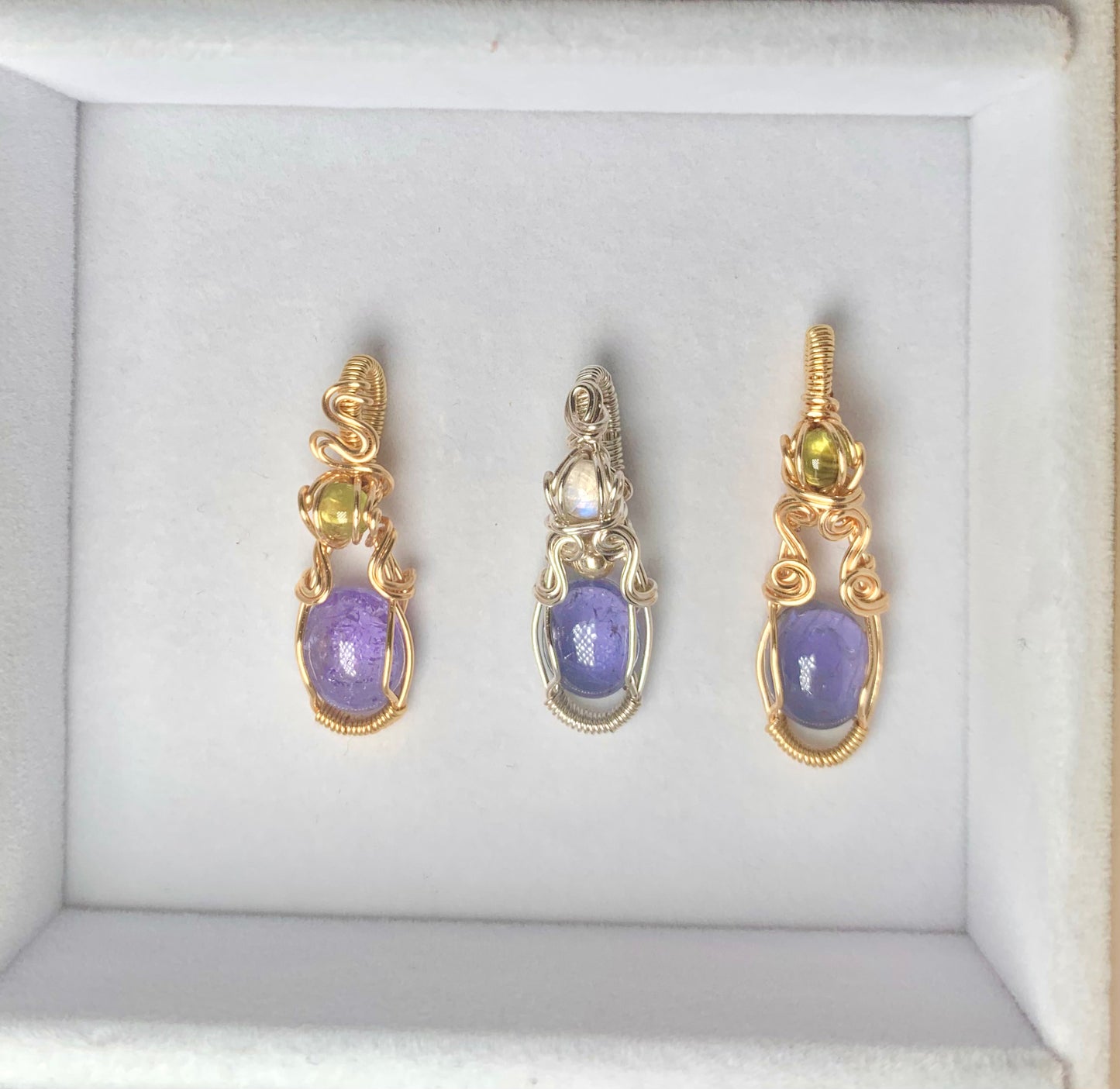 Iolite & Peridot Gold Pendant