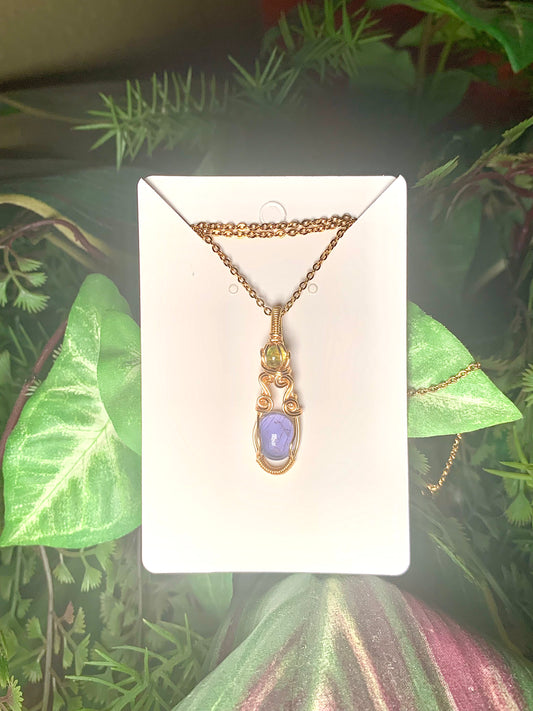 Iolite & Peridot Gold Pendant